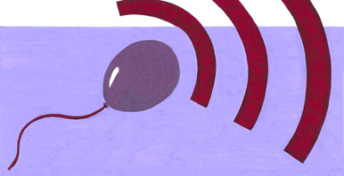 Illustration eines Luftballons mit WLAN-Zeichen